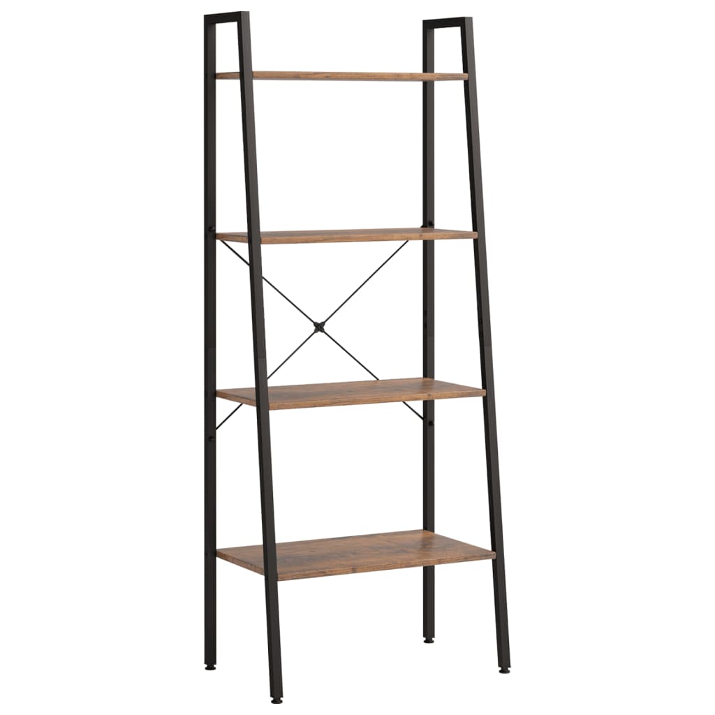 vidaXL Opbergmeubel met 3 lagen 56x35x108 cm lichtbruin en zwart