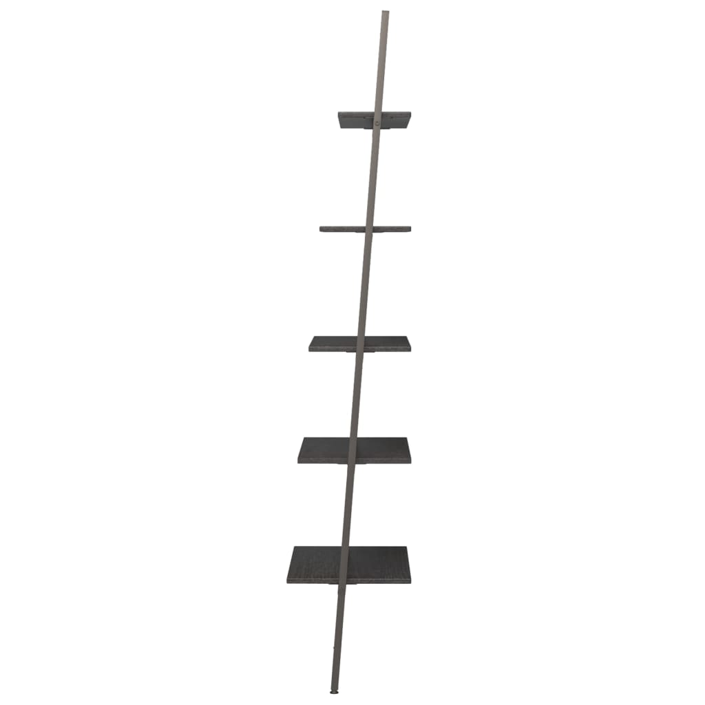 vidaXL Ladderrek met 3 schappen 64x34x116 cm lichtbruin en zwart