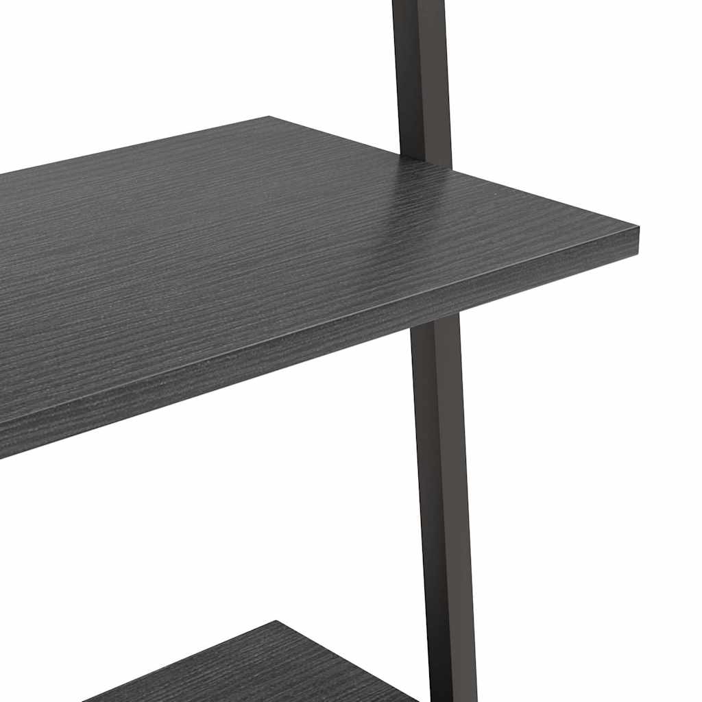 vidaXL Ladderrek met 3 schappen 64x34x116 cm lichtbruin en zwart