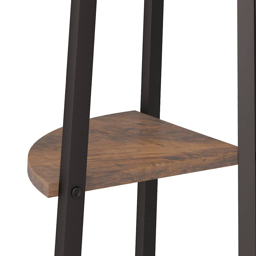 vidaXL Hoekkastje met 3 schappen 45,5x31,5x120 cm lichtbruin en zwart