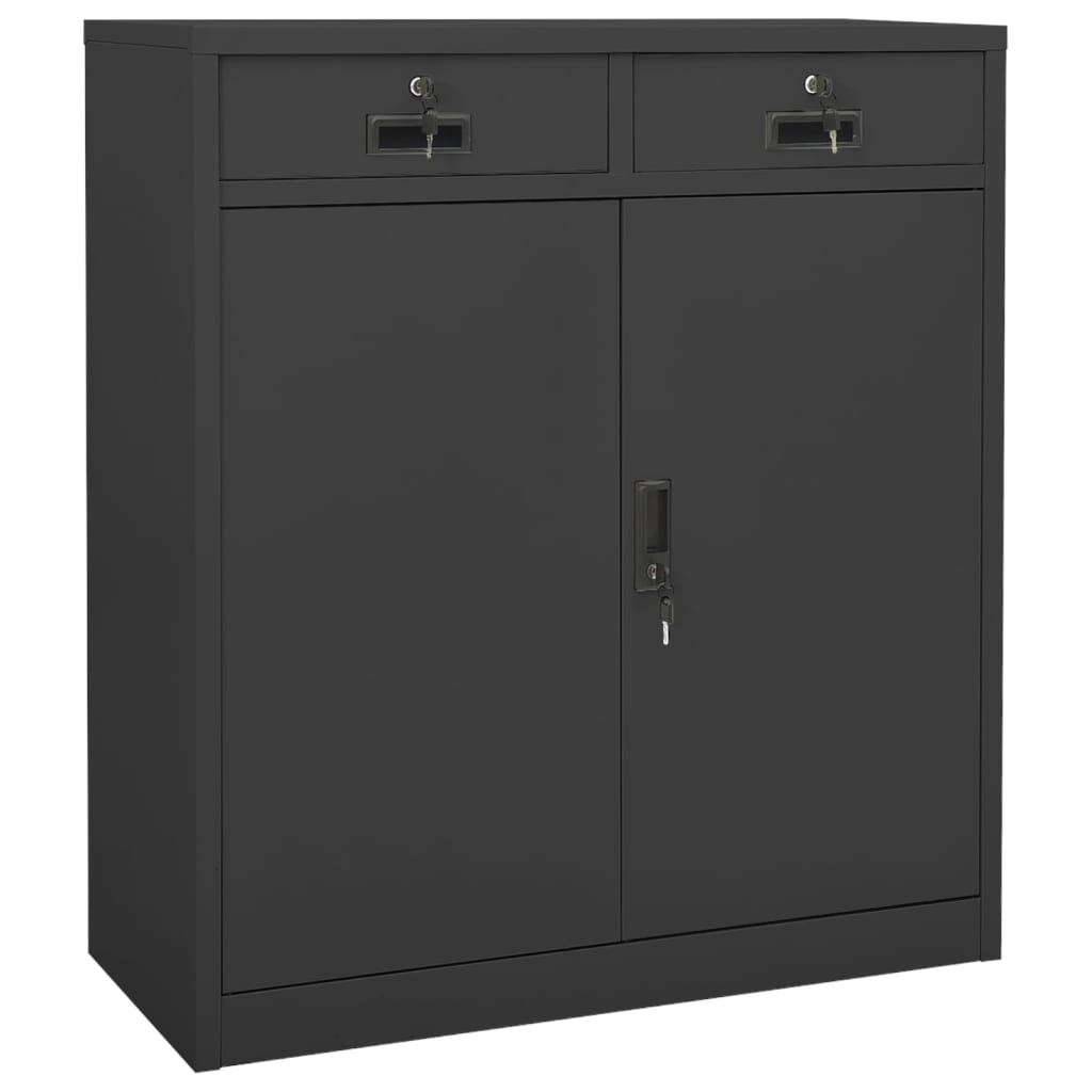 vidaXL Office Cabinet with Planter 90x40x125 cm Steel Anthracite