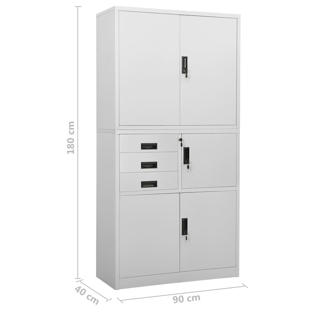 vidaXL Kantoorkast 90x40x180 cm staal wit