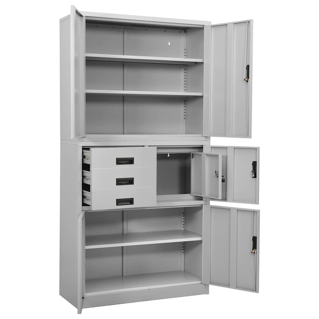 vidaXL Kantoorkast 90x40x180 cm staal wit