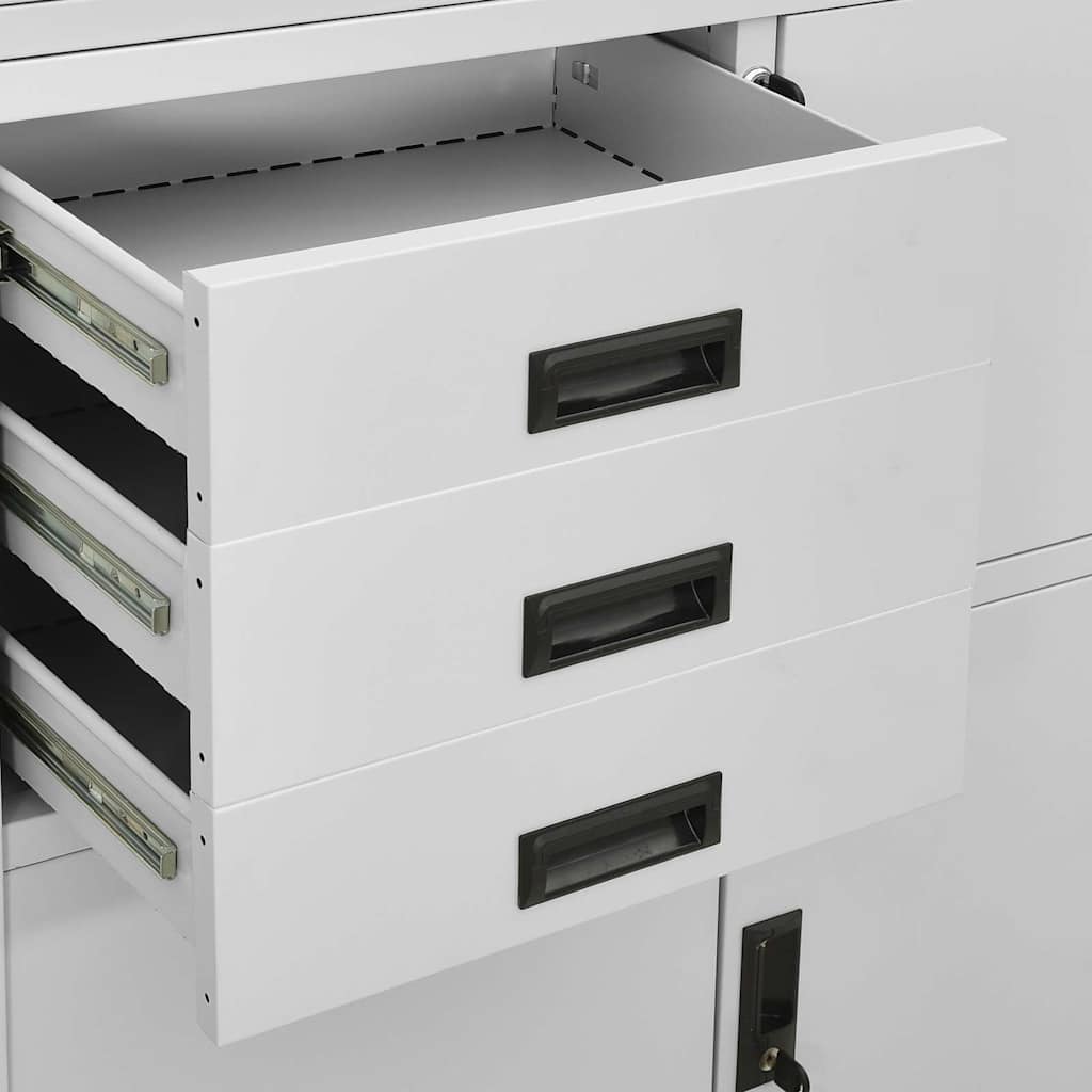 vidaXL Kantoorkast 90x40x180 cm staal wit