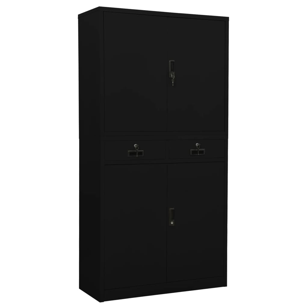 vidaXL Kantoorkast 90x40x180 cm staal wit