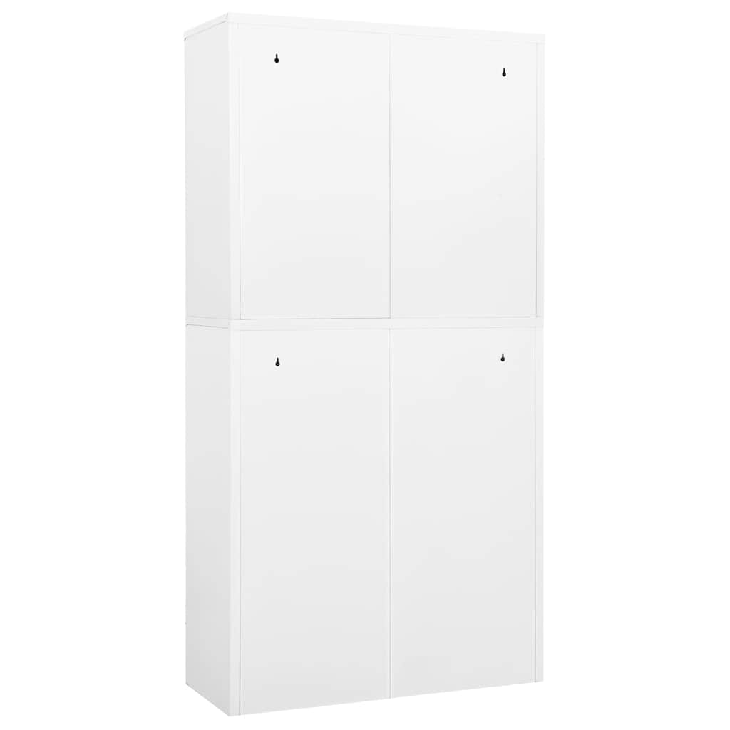 vidaXL Kantoorkast 90x40x180 cm staal en gehard glas wit