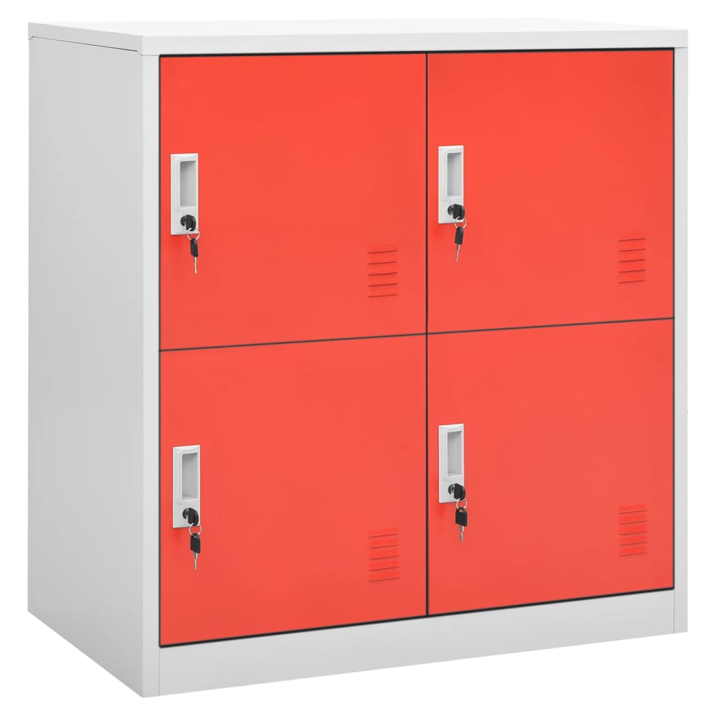 vidaXL Lockerkasten 2 st 90x45x92,5 cm staal lichtgrijs