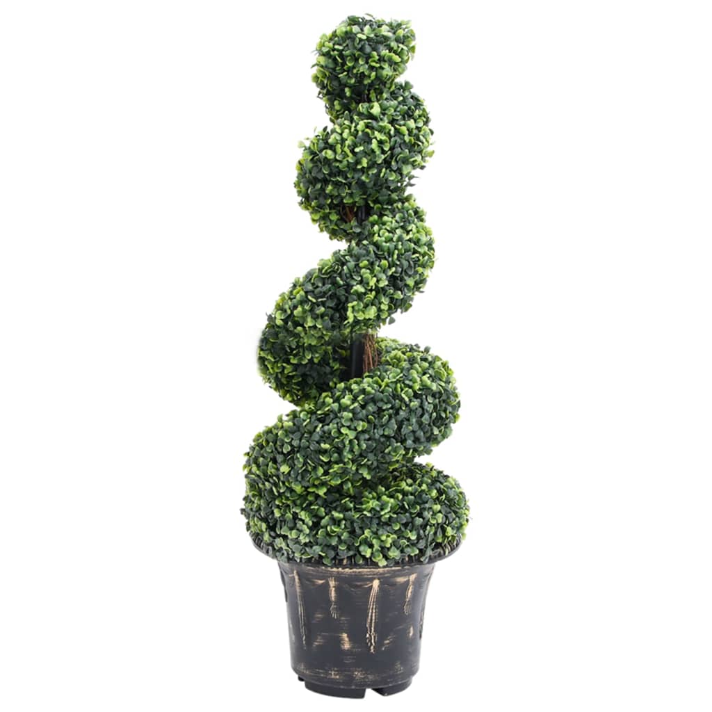 vidaXL Kunstplant met pot buxus spiraal 117 cm groen