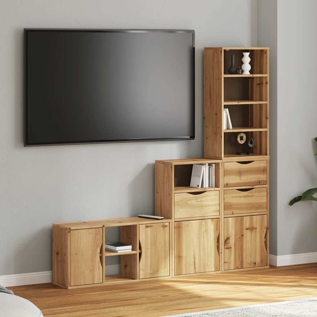 vidaXL 4-piece TV cabinet with storage "ODDA" solid pine wood