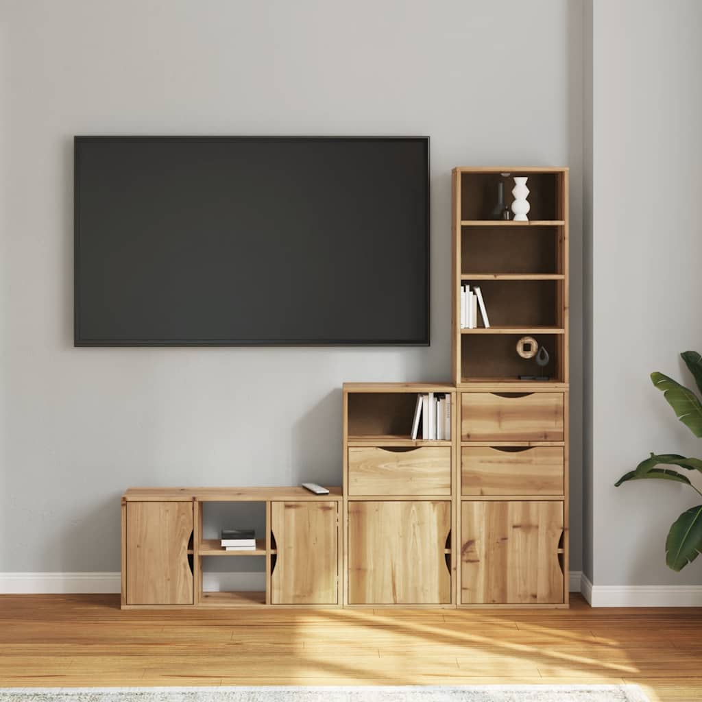 vidaXL 4-piece TV cabinet with storage "ODDA" solid pine wood