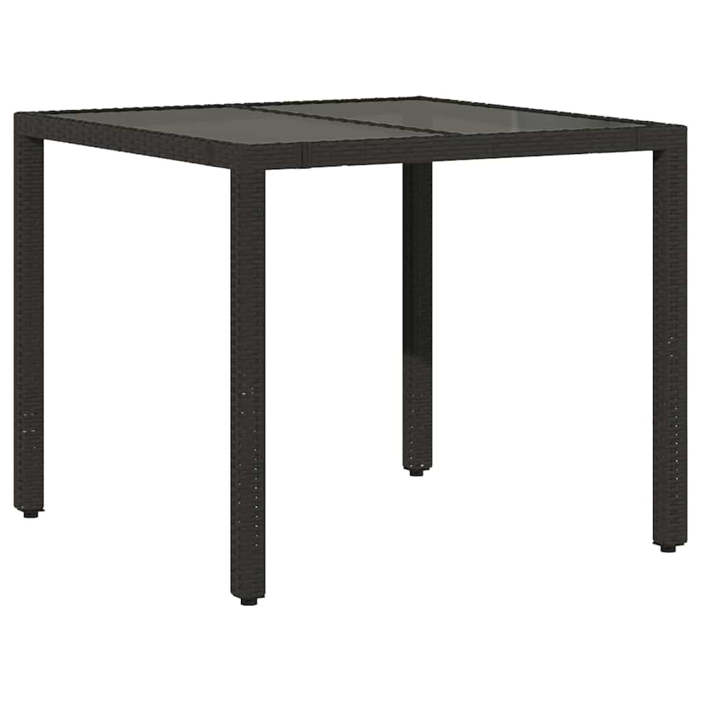 vidaXL Tuin Eettafel Set 3 pcs Zwart poly rattan