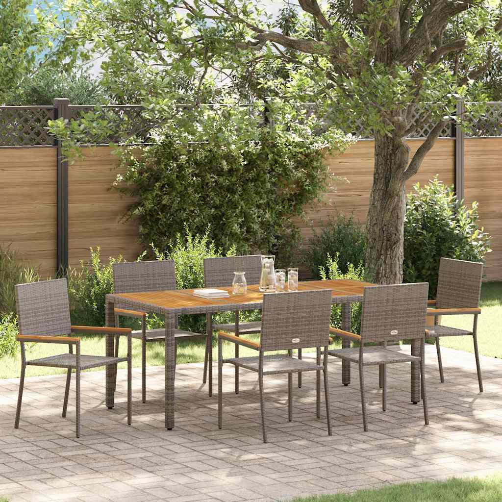 vidaXL Tuin Eettafel Set 3 pcs Zwart poly rattan