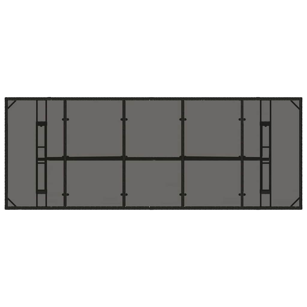 vidaXL Tuin Eettafel Set 9 pcs Zwart poly rattan