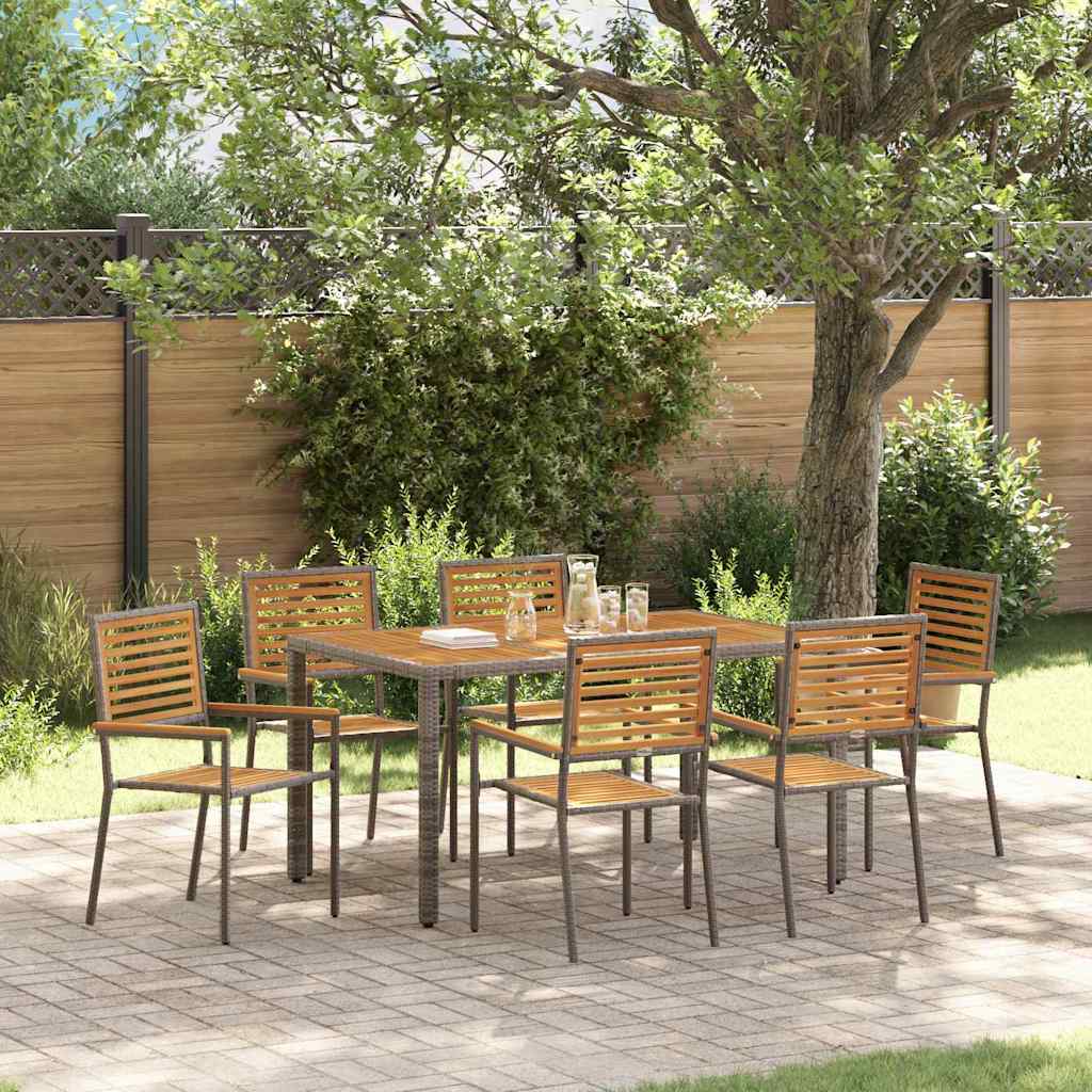 vidaXL Garden Dining Set 3 pcs Black and Brown Poly Rattan