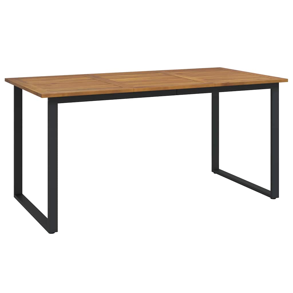 vidaXL Tuin Eettafel Set 7 pcs Zwart Massief Acacia Hout