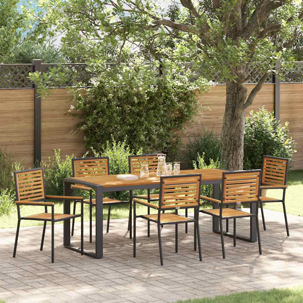 vidaXL Garden Dining Set 5 pcs Black and Brown poly rattan
