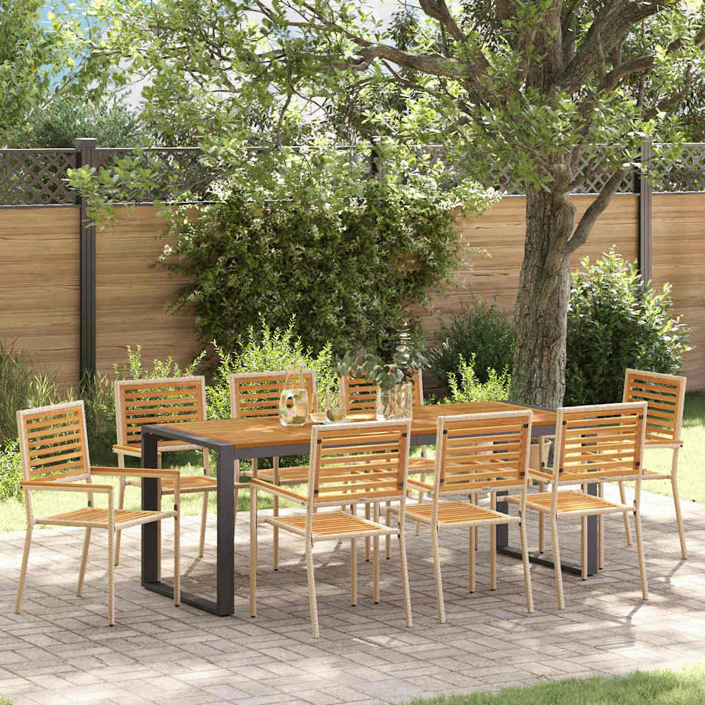vidaXL Garden Dining Set 5 pcs Black and Brown poly rattan