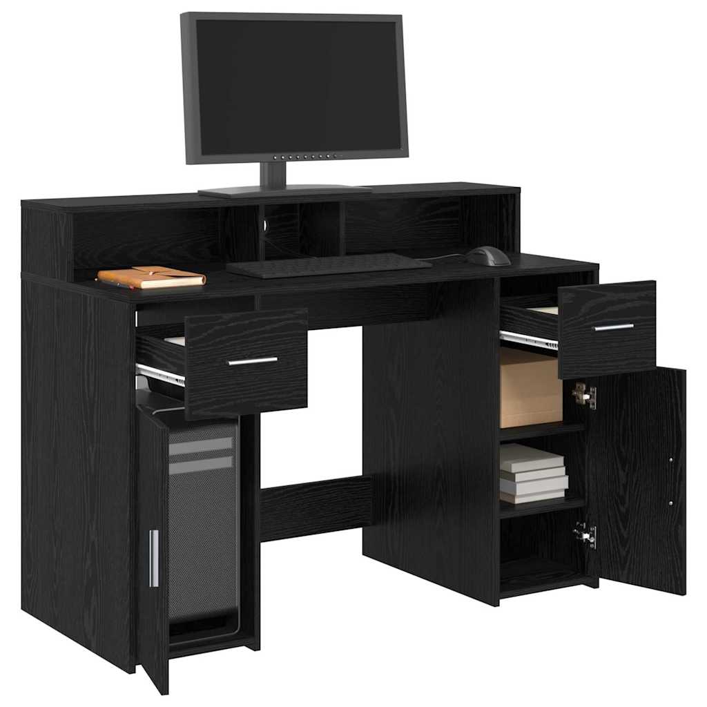 vidaXL Bureau met LED-verlichting 120x55x91 cm bewerkt hout wit