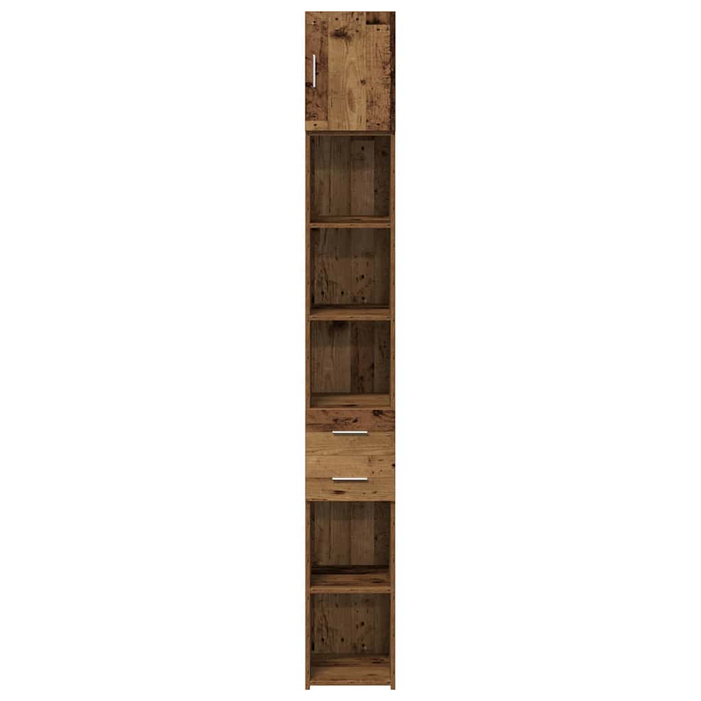 vidaXL Opbergkast met lade 2 pcs Oudhout 30 x 42,5 x 225 cm
