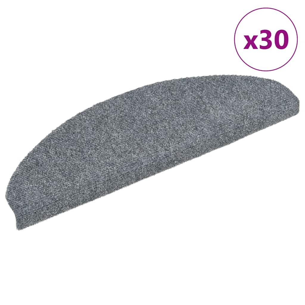 vidaXL Self-Adhesive Stair Mats 15 pcs 56x17x3 cm Light Brown Half Round
