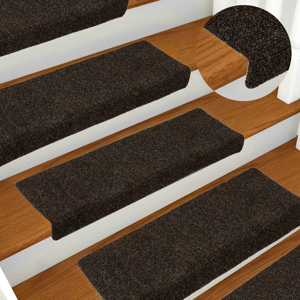 vidaXL Tapis de piège à linge 15 pièces 65x21x4 cm brun clair avec bord droit