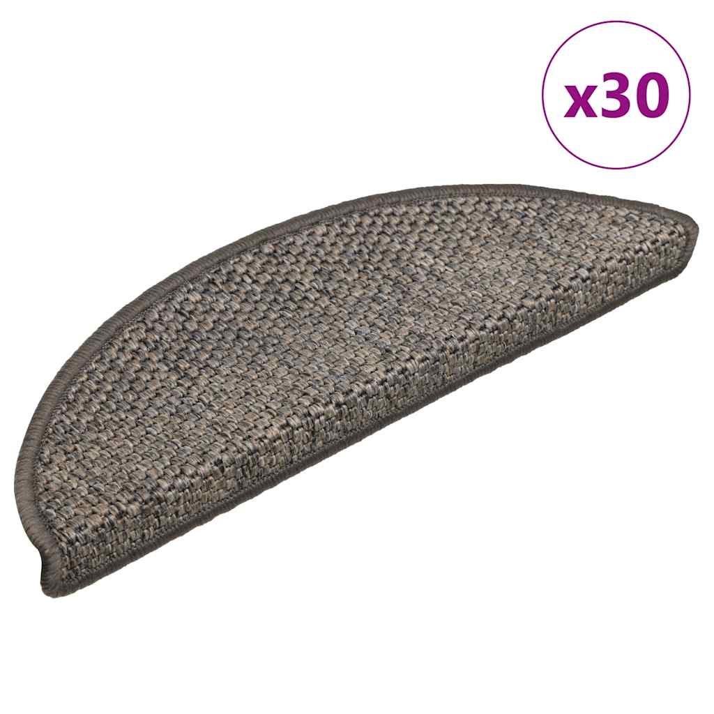 vidaXL Self-Adhesive Stair Mats 15 pcs Sisal-Look 56x17x3 cm Platinum-coloured