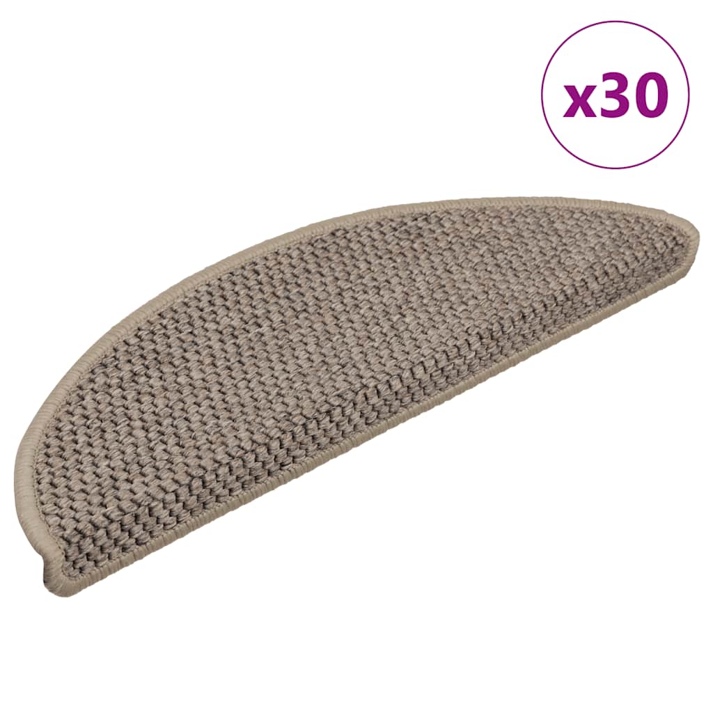 vidaXL Self-Adhesive Stair Mats 15 pcs Sisal-Look 56x17x3 cm Platinum-coloured
