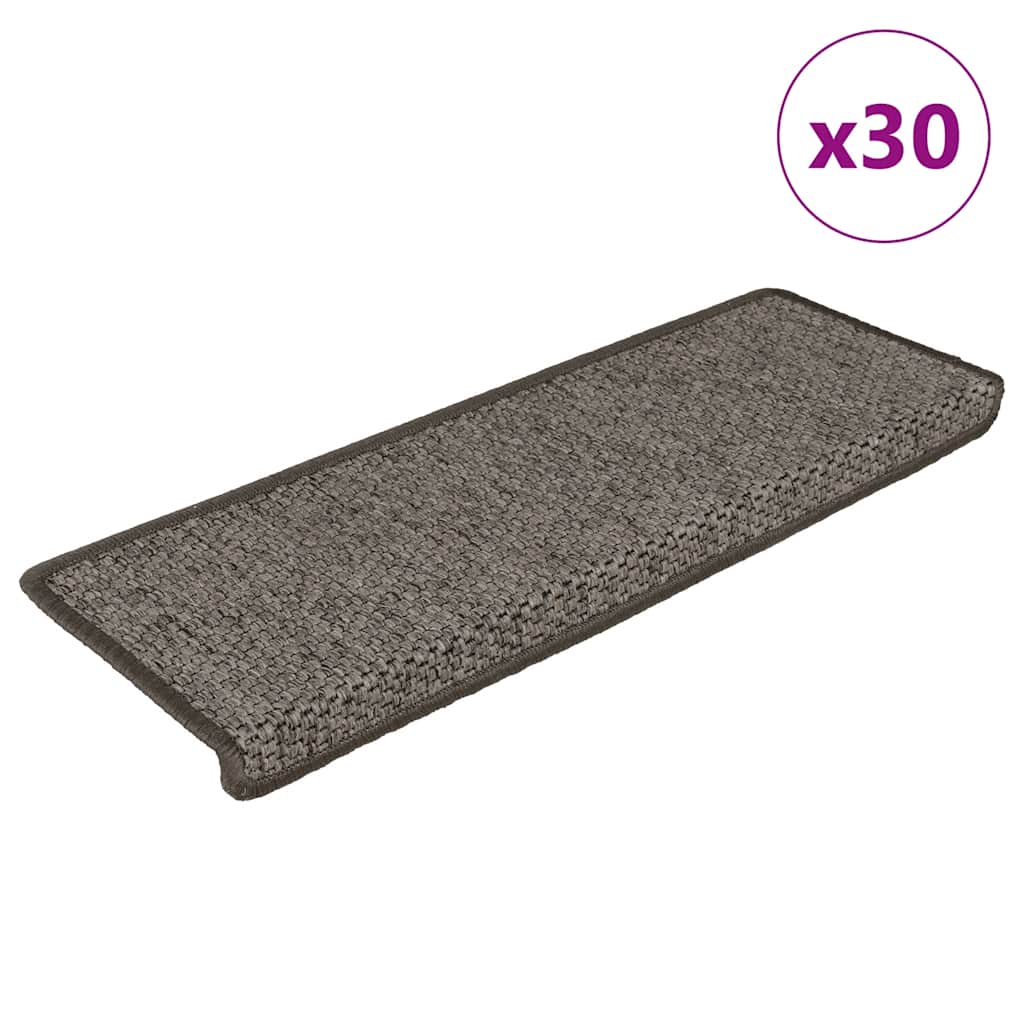 vidaXL Trapmatten zelfklevend 15 st sisal-look 65x21x4 cm platinakleur
