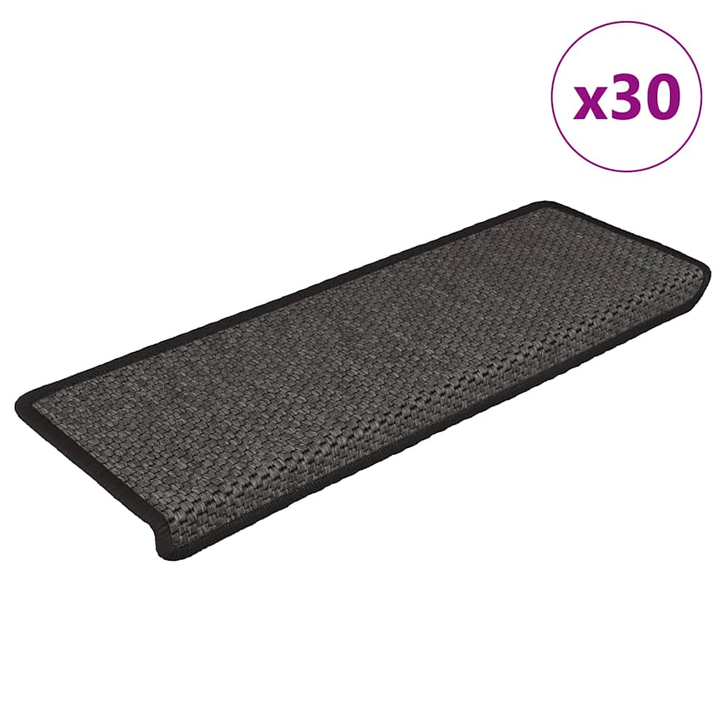 vidaXL Trapmatten zelfklevend 15 st sisal-look 65x21x4 cm platinakleur