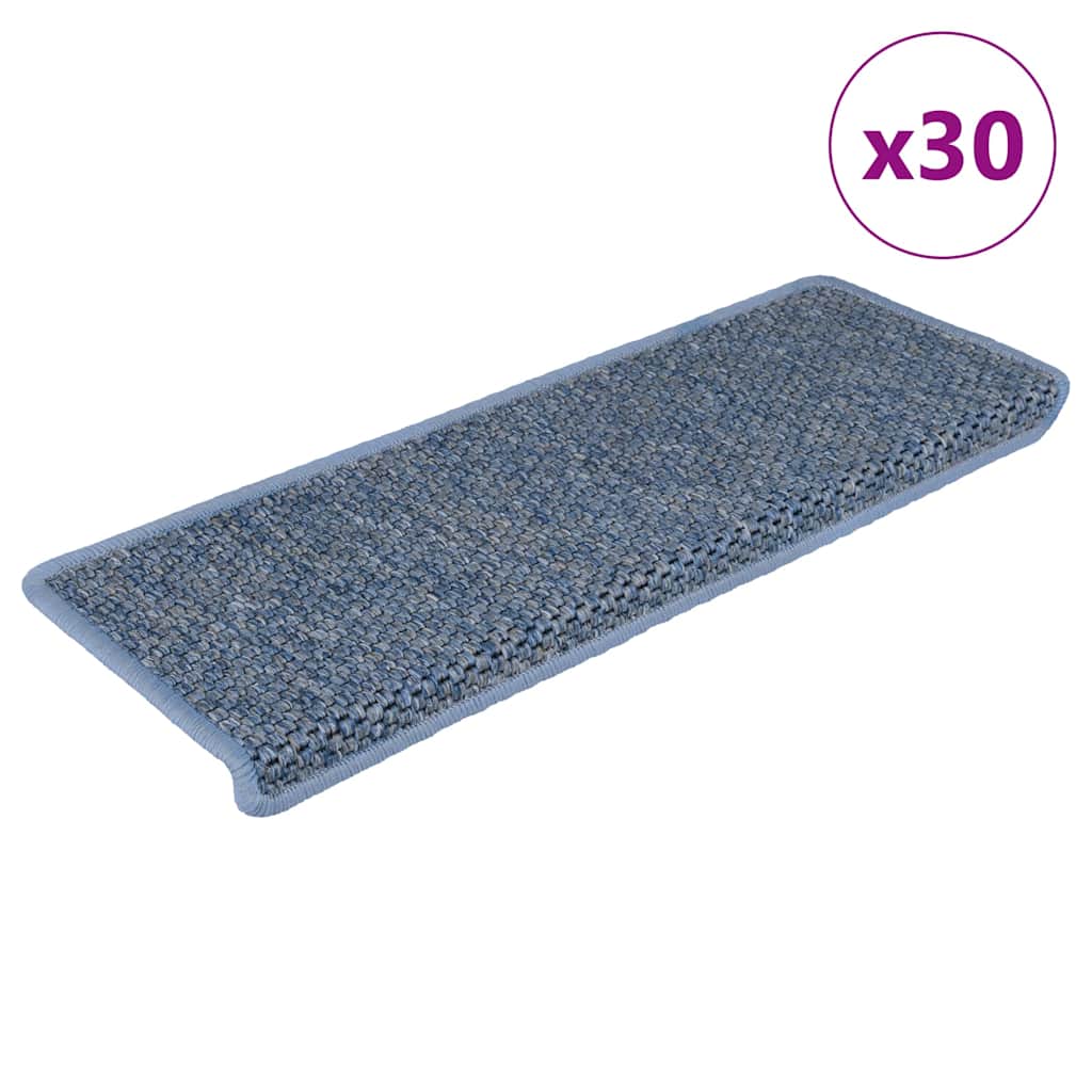 vidaXL Trapmatten zelfklevend 15 st sisal-look 65x21x4 cm platinakleur