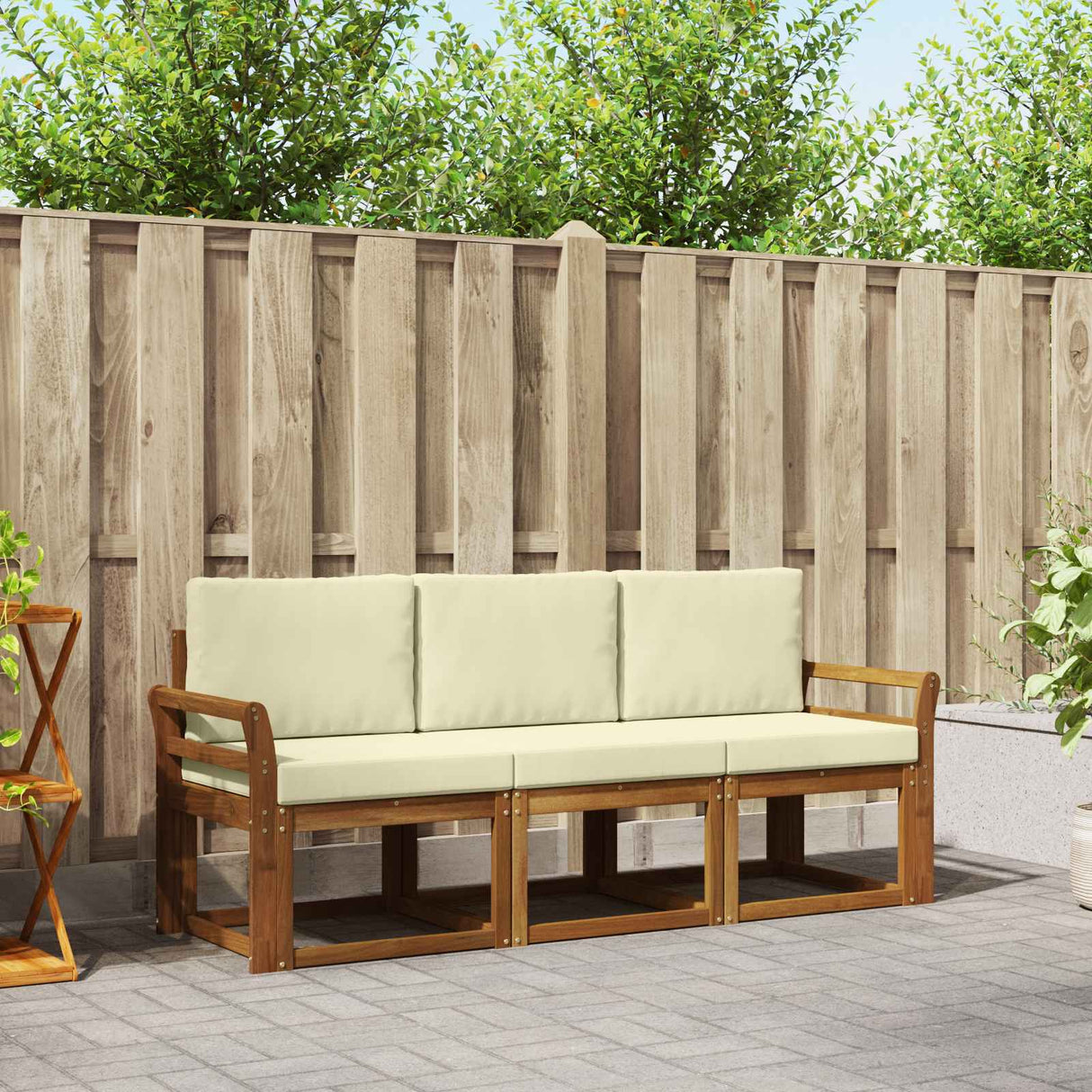 vidaXL Ensemble de canapés de jardin 3 pcs Bois d'acacia massif Naturel