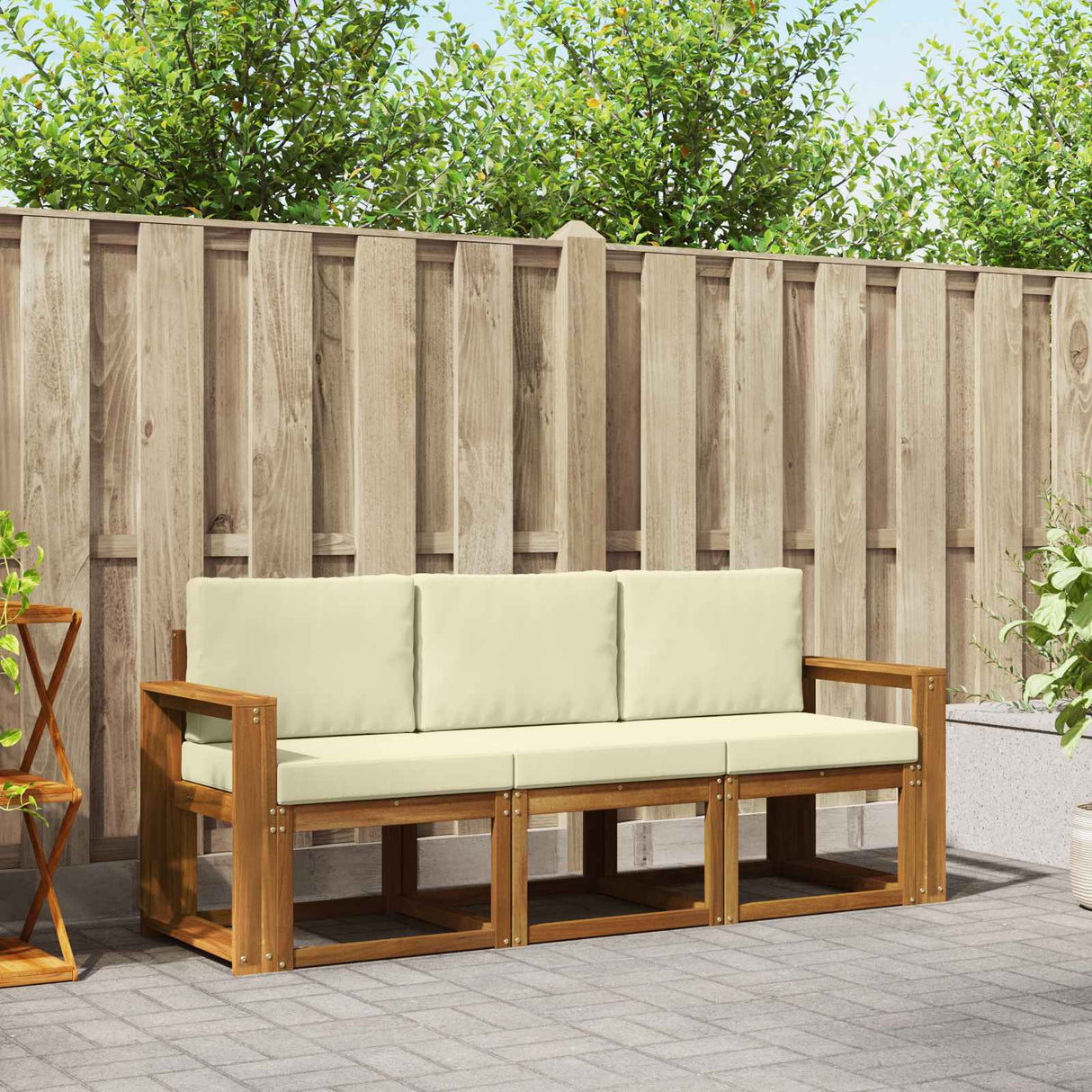vidaXL Ensemble de canapés de jardin 3 pcs Bois d'acacia massif Naturel