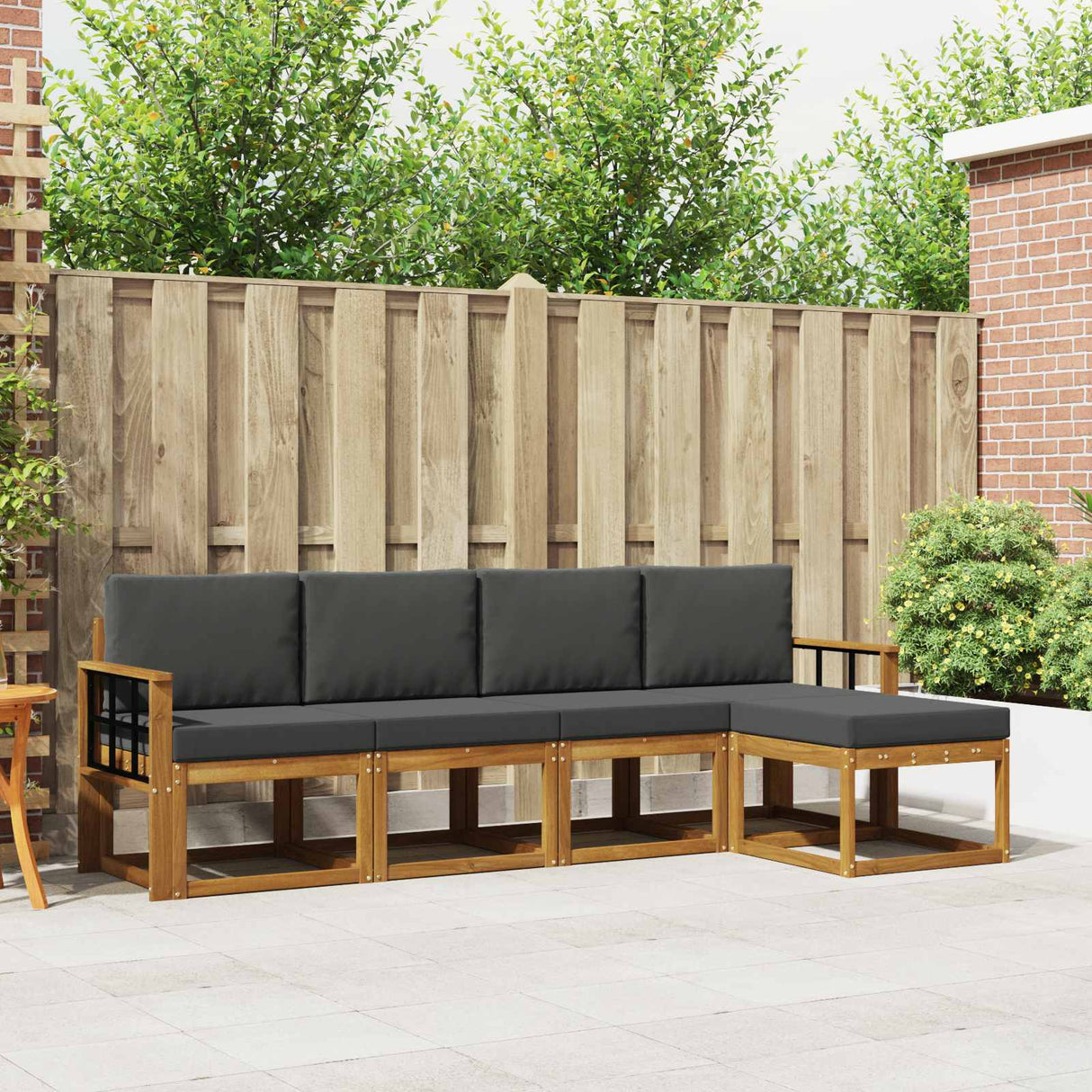 vidaXL Buiten bank set 5 pcs Naturel Massief Acacia Hout