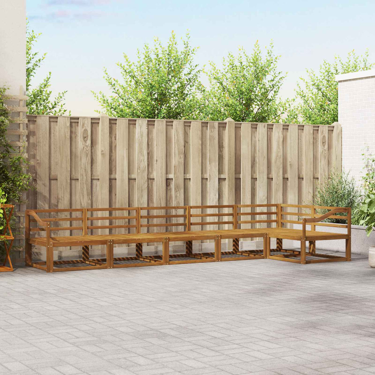 vidaXL Outdoor Lounge Set 6 pcs Natural Solid Acacia Wood