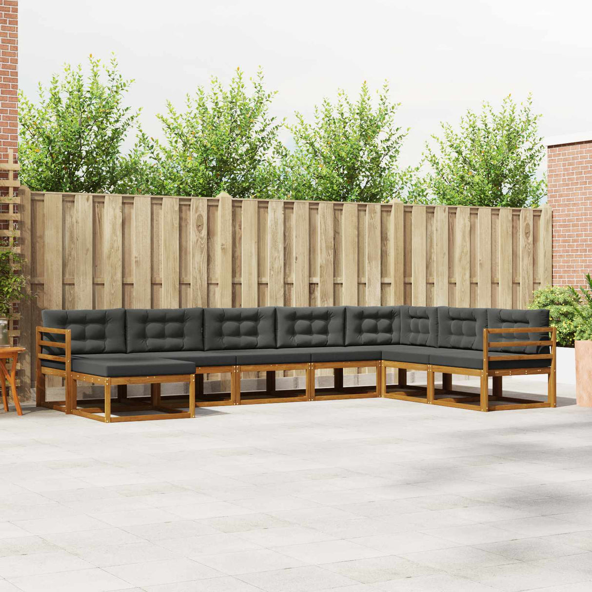 vidaXL Outdoor lounge set 8 pcs Natural Solid Acacia Wood