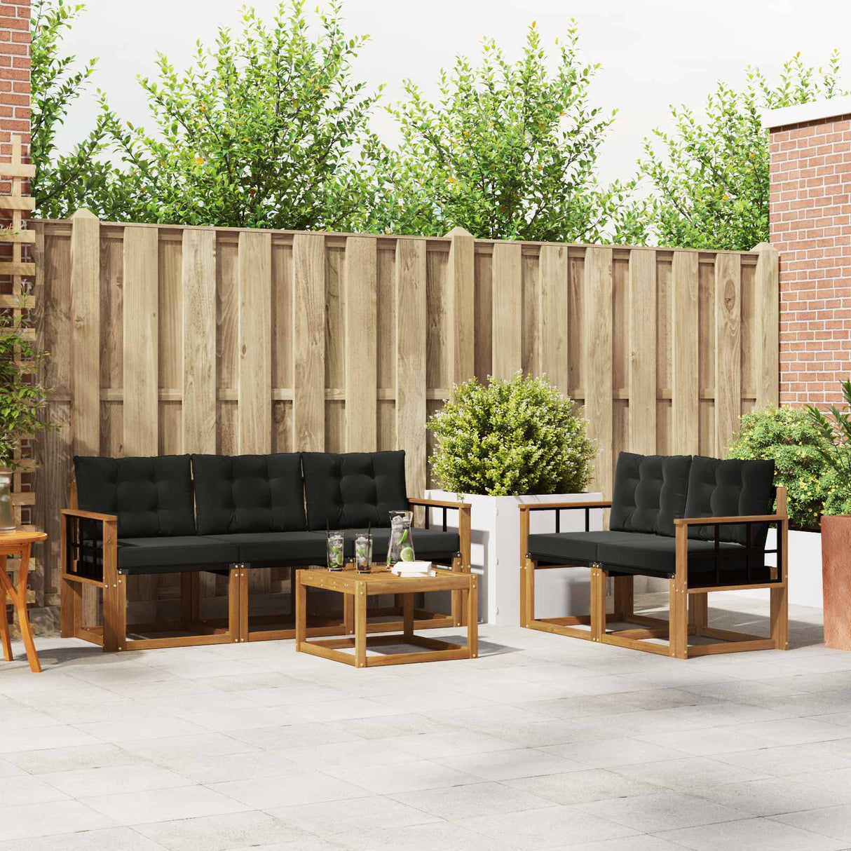 vidaXL Ensemble de banque de construction avec ustensiles 6 pcs Naturel et Crème