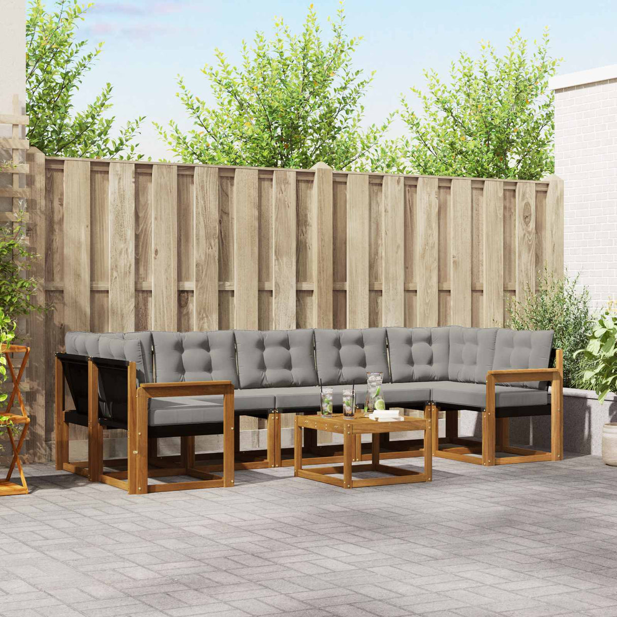 vidaXL Ensemble de banque de construction avec ustensiles 8 pcs Naturel et Crème