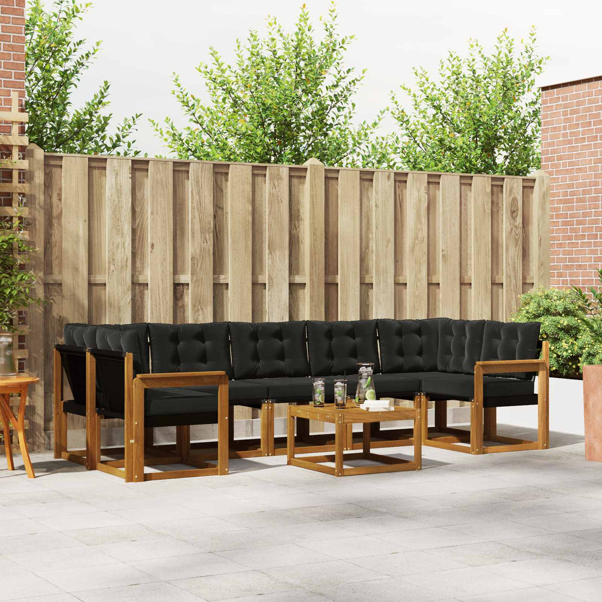 vidaXL Ensemble de banque de construction avec ustensiles 8 pcs Naturel et Crème