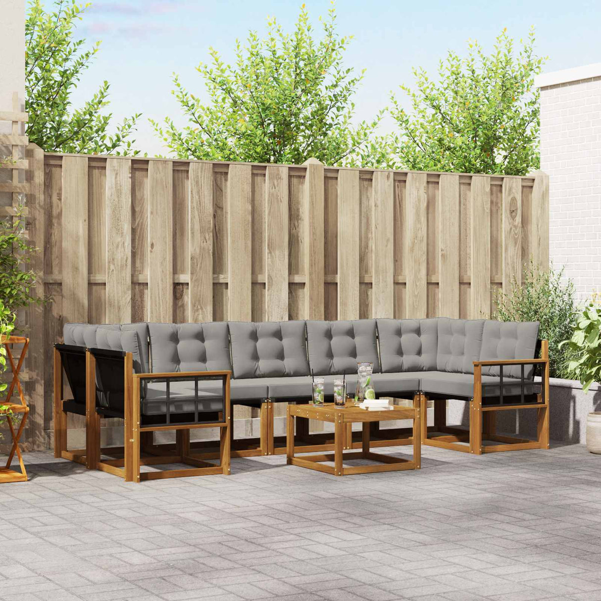 vidaXL Ensemble de banque de construction avec ustensiles 8 pcs Naturel et Crème