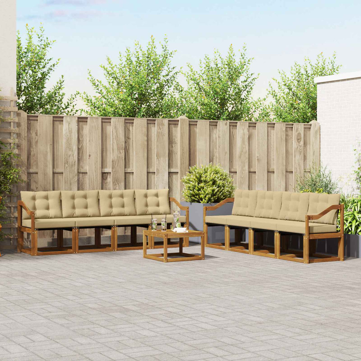 vidaXL Ensemble de banque de construction avec ustensiles 9 pcs Naturel et Crème