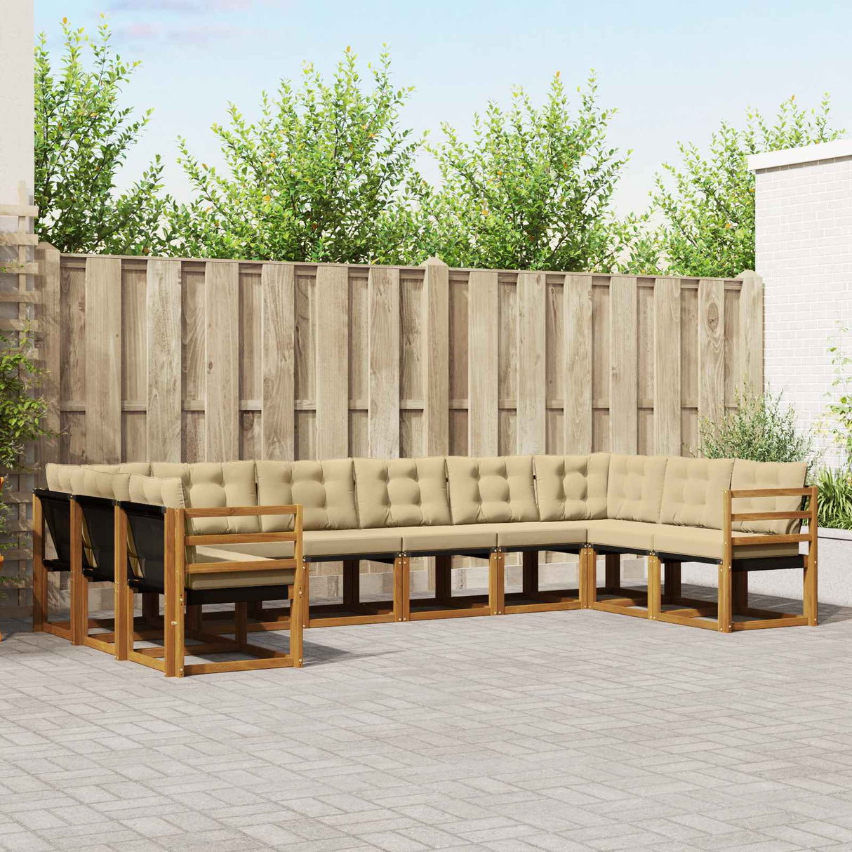 vidaXL Ensemble de banque de construction avec ustensiles 10 pcs Naturel et Crème