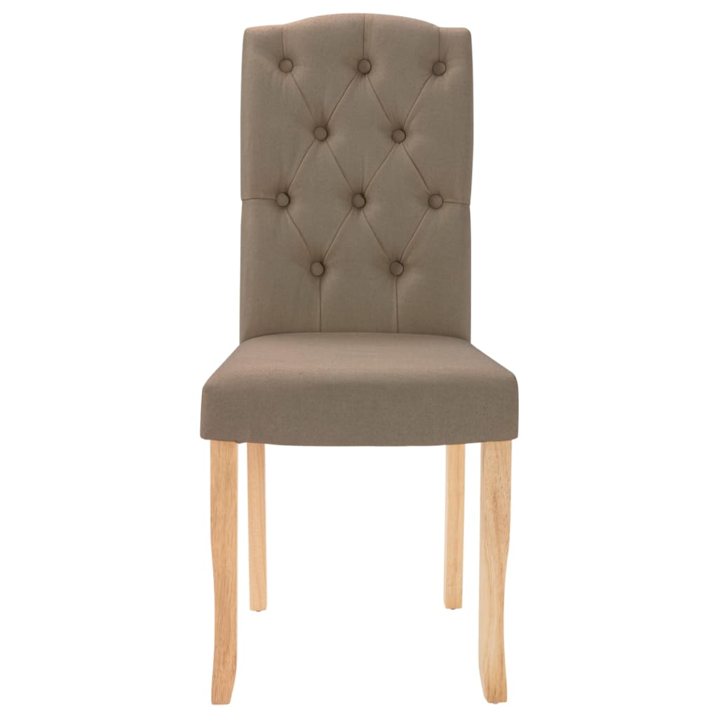 vidaXL Eetkamerstoelen 4 st draaibaar stof taupe