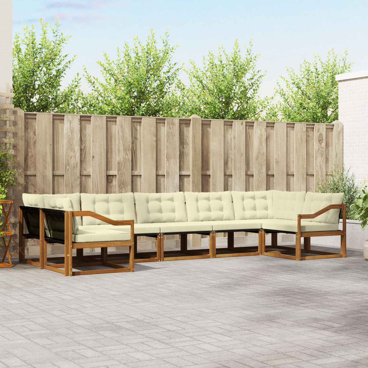 vidaXL Ensemble de banque de construction avec ustensiles 7 pcs Naturel et Crème