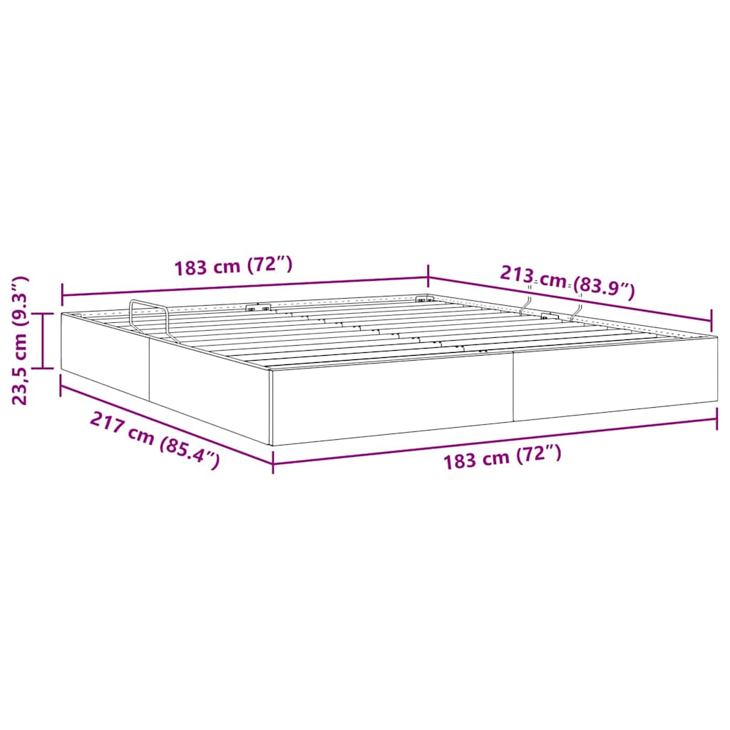 vidaXL Opbergbed met matras Zuiver Wit 183 x 213 cm Kunstleer