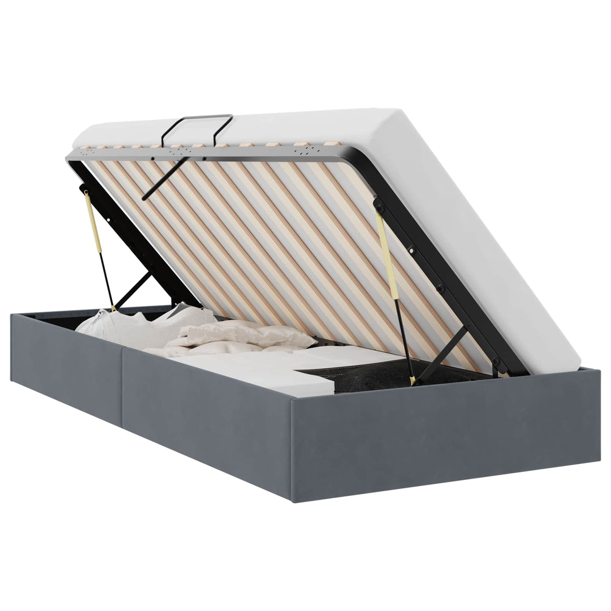 vidaXL Opbergbed met matras Donkergrijs 100 x 190 cm Fluweel