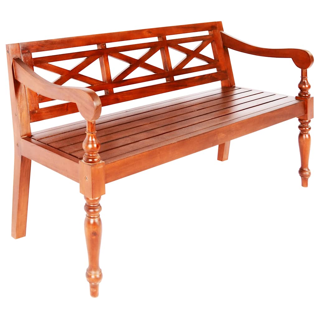 vidaXL Batavia Bench 98 cm Solid Mahogany Wood White