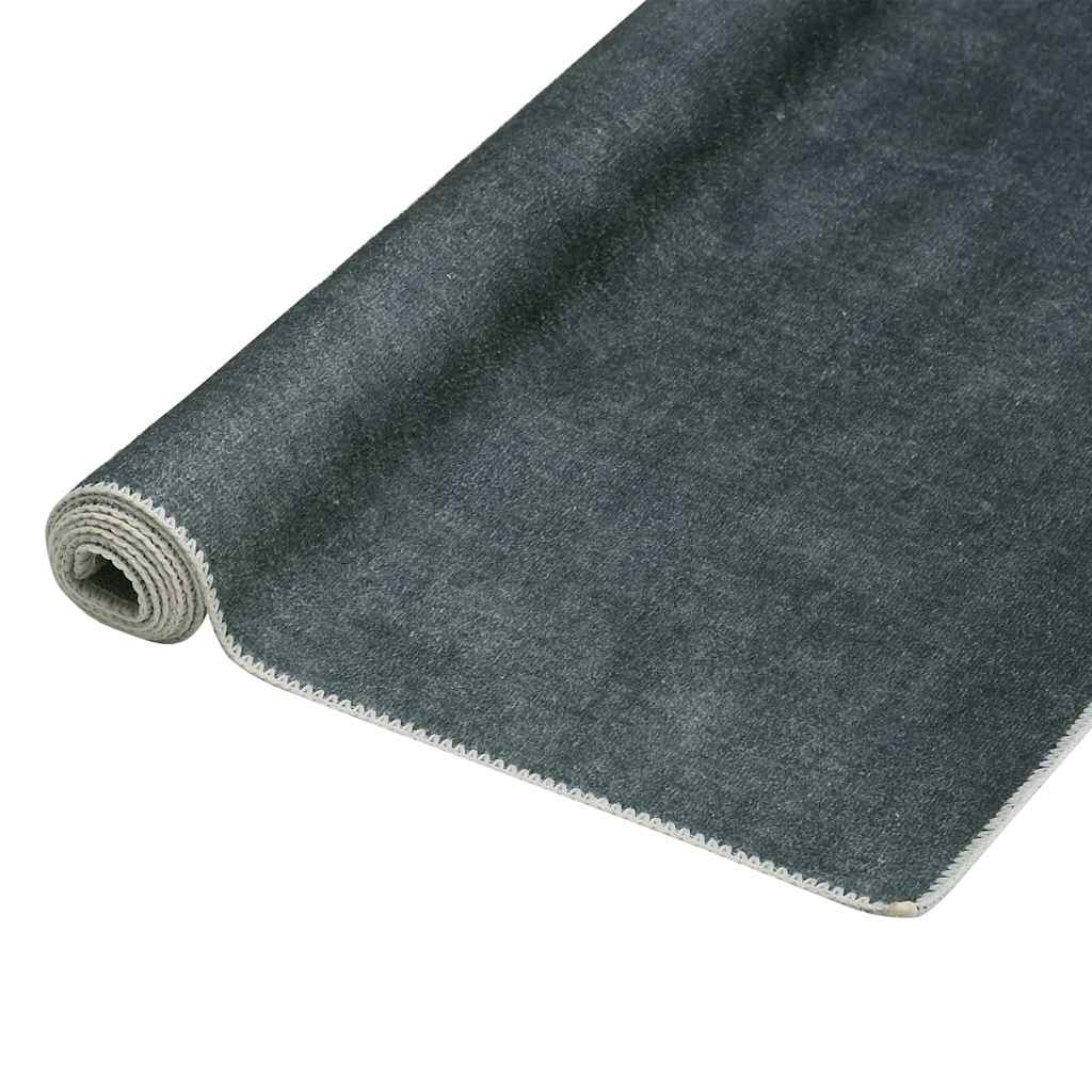 vidaXL Washable Foldable Runner Rug 80x300 cm Polyester Anthracite