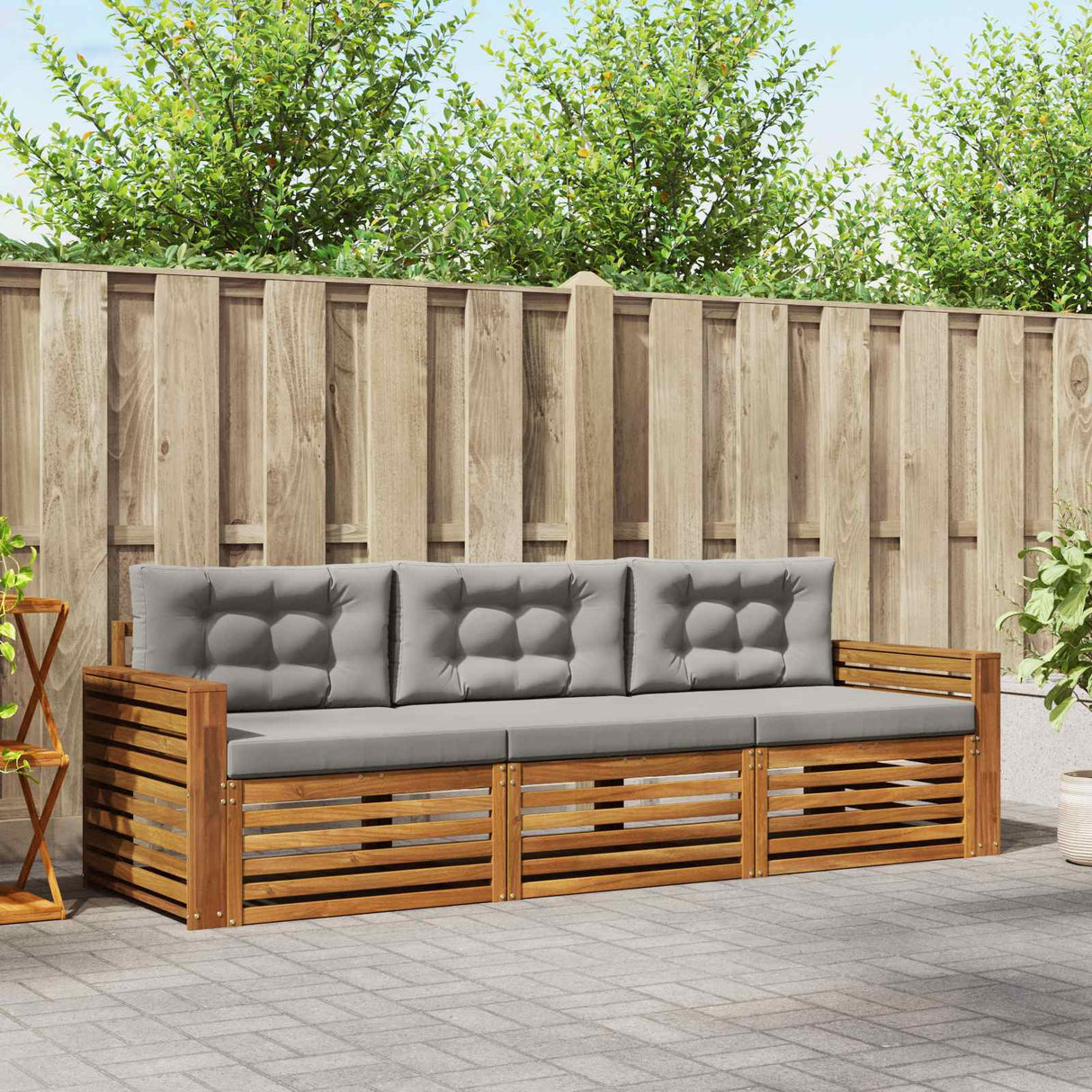 vidaXL Outdoor Sofa Set 3 pcs Natural