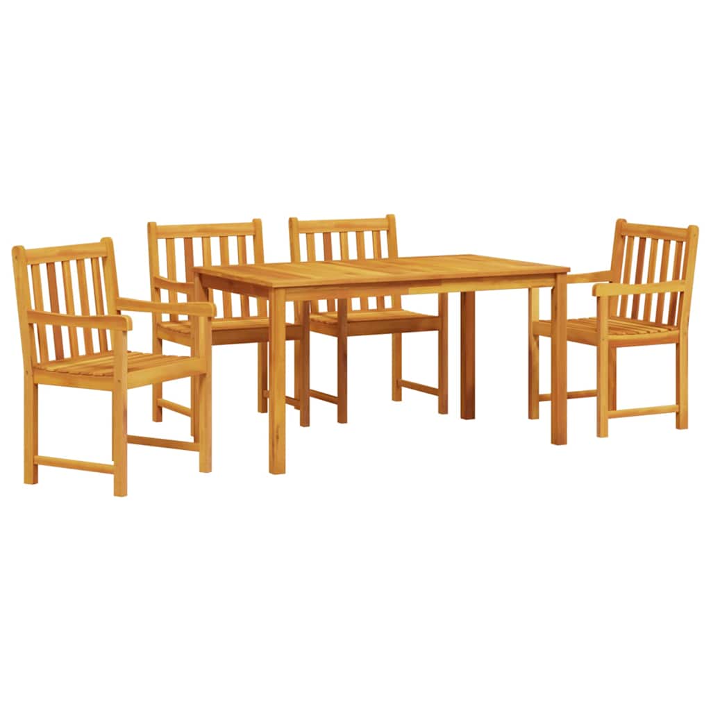 vidaXL Tuin Eettafel Set 5 pcs Bruin Massief Acacia Hout