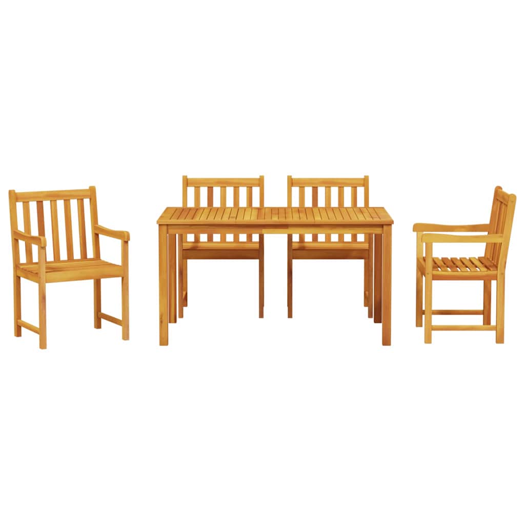 vidaXL Tuin Eettafel Set 5 pcs Bruin Massief Acacia Hout